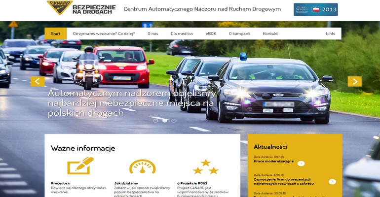 Portal Centrum Automatycznego Nadzoru Nad Ruchem Drogowym